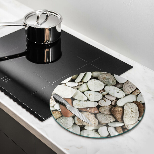 Üveg vágódeszka Kis kövek háttér