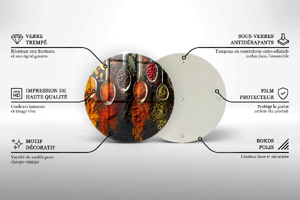 Üveg vágódeszka Fűszeres kanalak