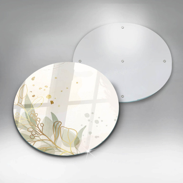 Üveg vágódeszka Akvarell és arany levelek