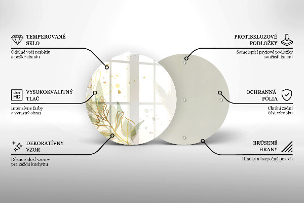 Üveg vágódeszka Akvarell és arany levelek