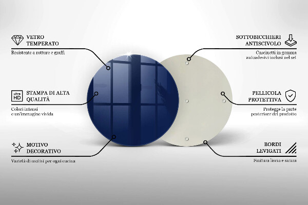 Üveg vágódeszka Kék szín