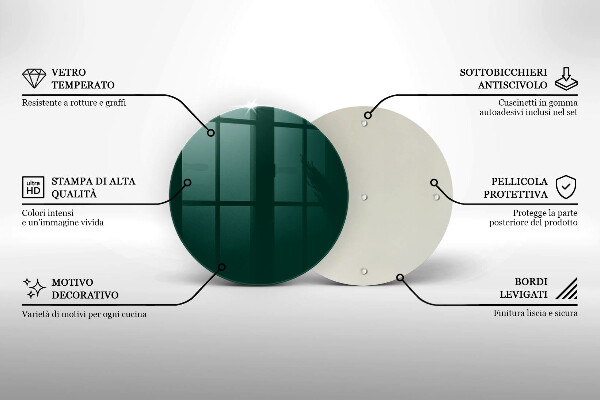 Üveg vágódeszka Zöld szín