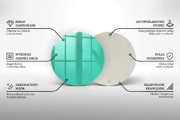 Üveg vágódeszka Zöld szín