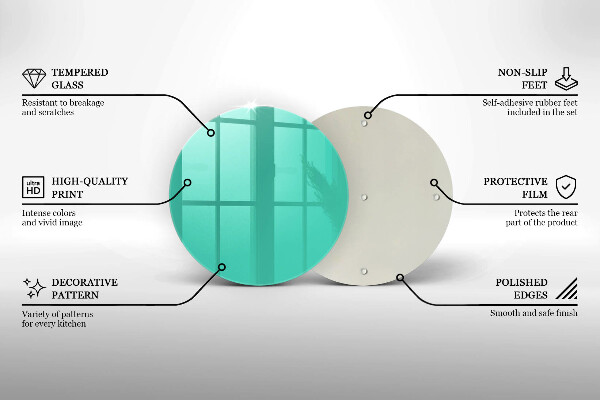 Üveg vágódeszka Zöld szín