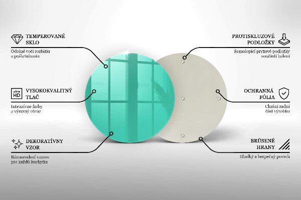 Üveg vágódeszka Zöld szín