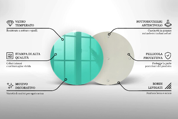 Üveg vágódeszka Zöld szín