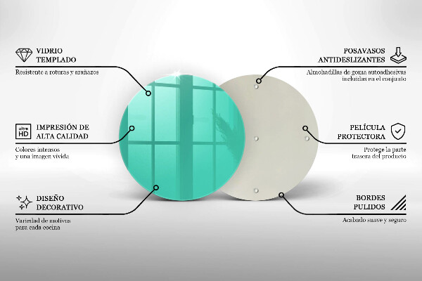 Üveg vágódeszka Zöld szín