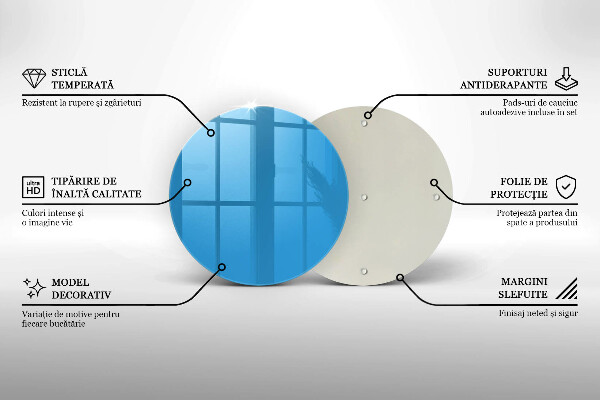 Üveg vágódeszka Kék szín