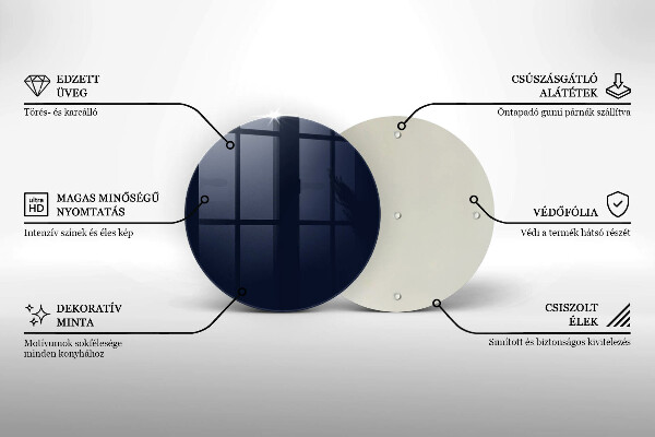 Üveg vágódeszka sötétkék