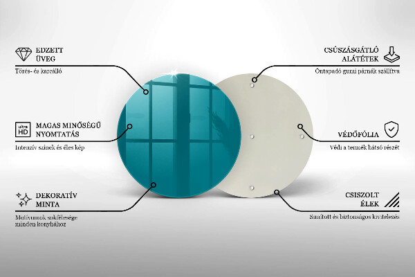 Üveg vágódeszka Türkiz