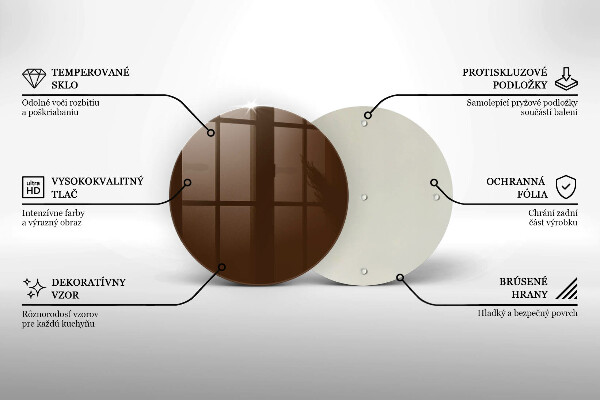 Üveg vágódeszka barna szín