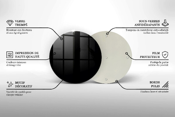 Üveg vágódeszka Fekete szín