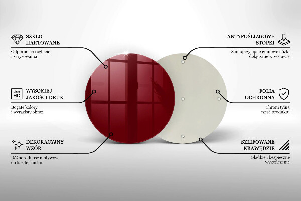 Üveg vágódeszka Bordó színű