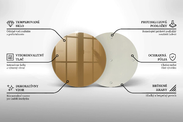 Üveg vágódeszka Bézs színű