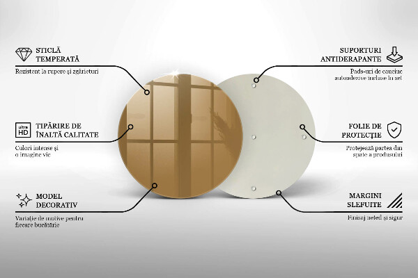 Üveg vágódeszka Bézs színű