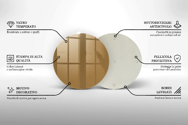 Üveg vágódeszka Bézs színű