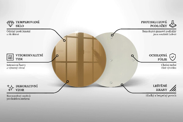 Üveg vágódeszka Bézs színű