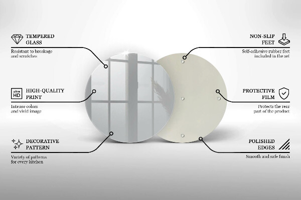 Üveg vágódeszka Szürke színű