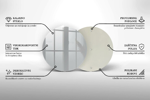 Üveg vágódeszka Szürke színű
