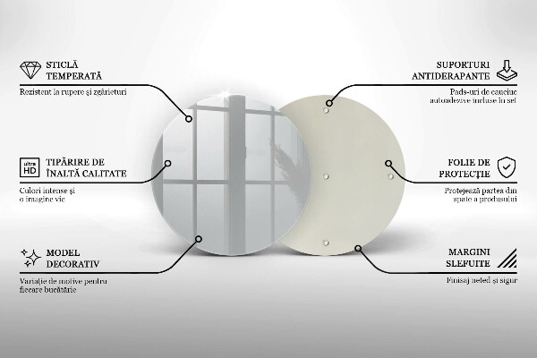 Üveg vágódeszka Szürke színű