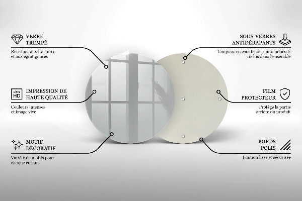 Üveg vágódeszka Szürke színű