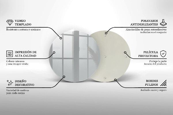 Üveg vágódeszka Szürke színű