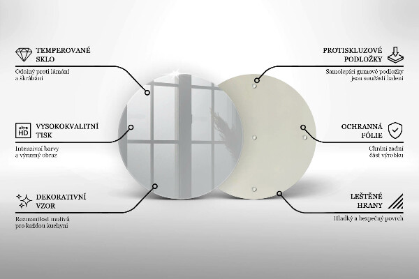 Üveg vágódeszka Szürke színű
