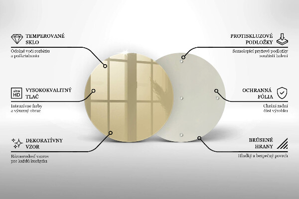Üveg vágódeszka Bézs színű