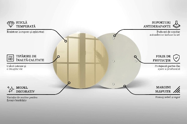 Üveg vágódeszka Bézs színű
