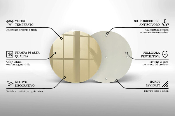 Üveg vágódeszka Bézs színű