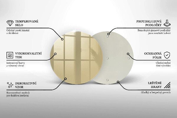 Üveg vágódeszka Bézs színű
