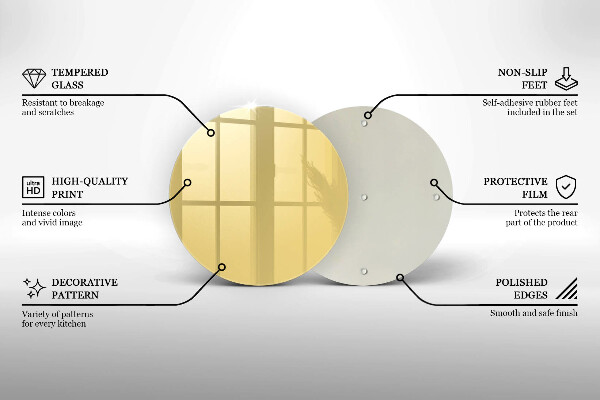 Üveg vágódeszka Sárga