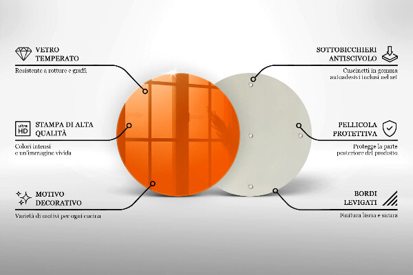 Üveg vágódeszka narancsszín