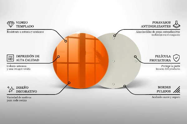 Üveg vágódeszka narancsszín