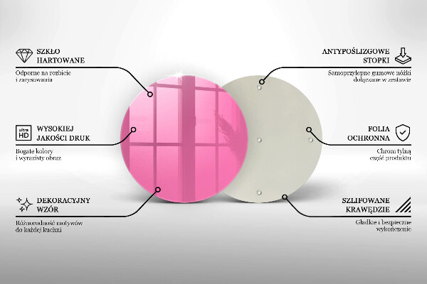 Üveg vágódeszka Rózsaszín szín