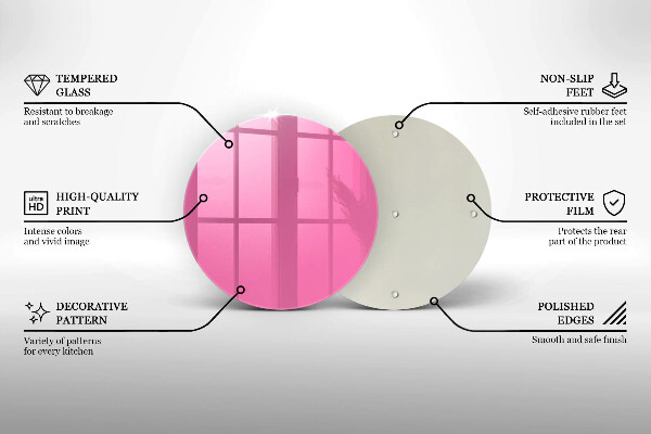 Üveg vágódeszka Rózsaszín szín