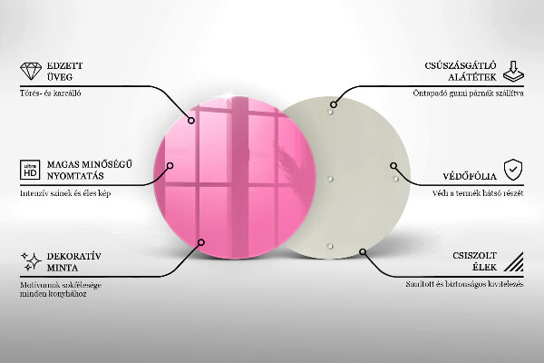 Üveg vágódeszka Rózsaszín szín