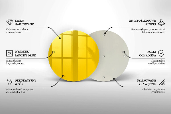 Üveg vágódeszka Sárga