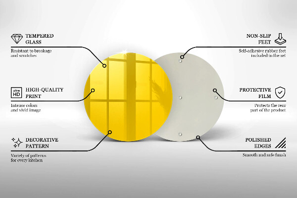 Üveg vágódeszka Sárga