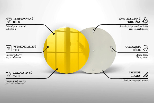 Üveg vágódeszka Sárga
