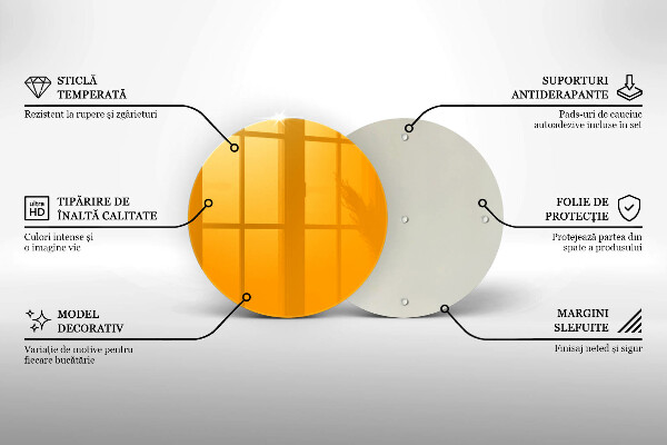 Üveg vágódeszka Sötét sárga színű