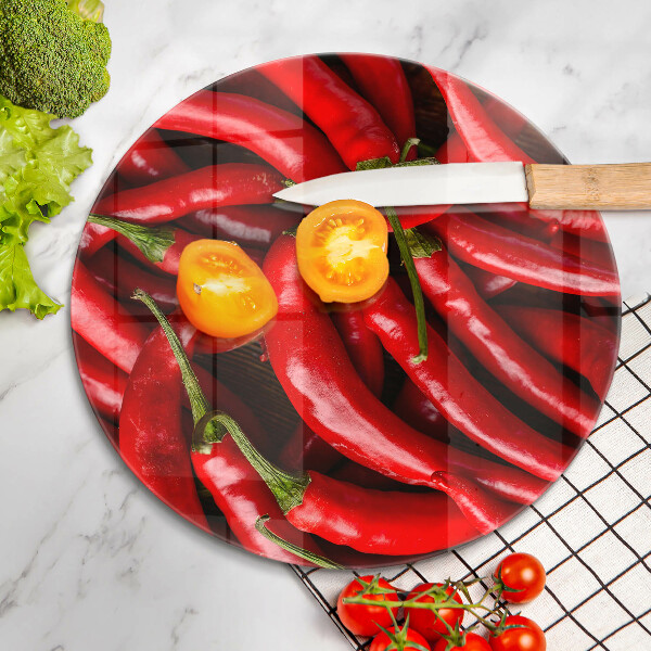 Üveg vágódeszka Csípős chili paprika