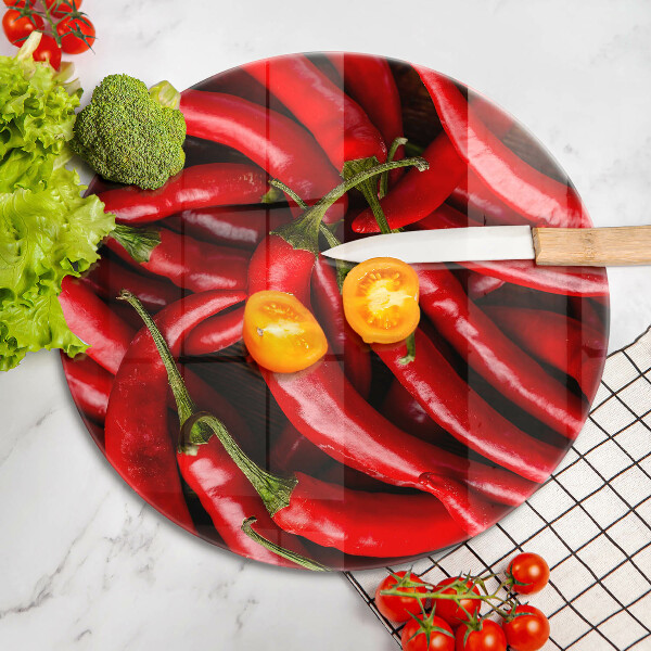 Üveg vágódeszka Csípős chili paprika