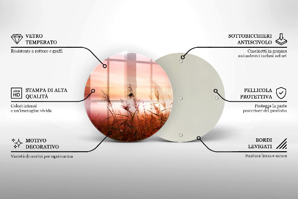 Üveg vágódeszka Táj a füves mezők