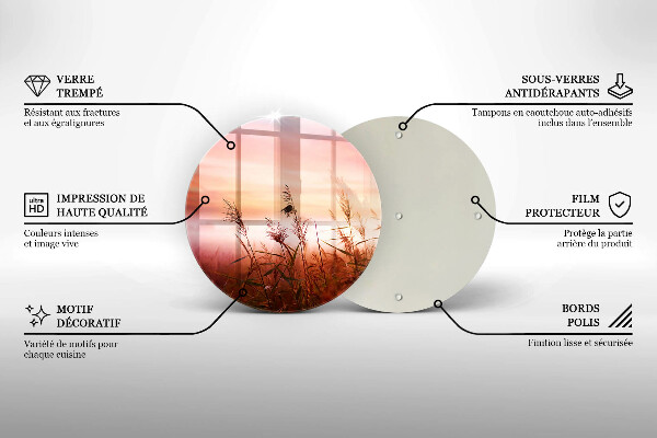Üveg vágódeszka Táj a füves mezők
