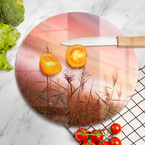 Üveg vágódeszka Táj a füves mezők