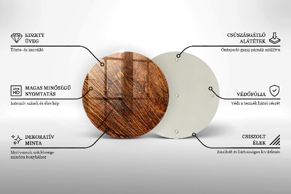 Üveg vágódeszka Fa szerkezet