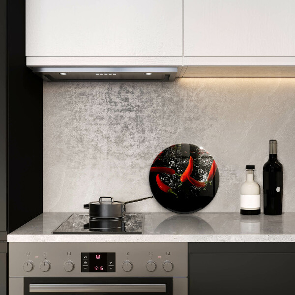 Üveg vágódeszka Chili paprika vízben