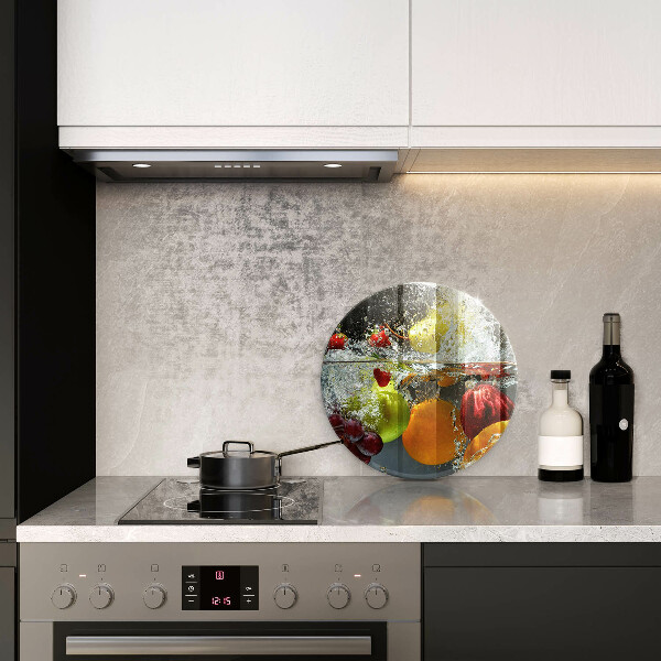 Üveg vágódeszka Lédús gyümölcs vízben