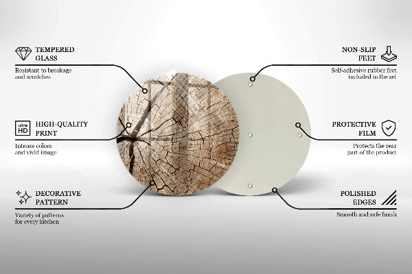 Üveg vágódeszka Egy fa keresztmetszete